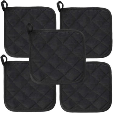 Estbridge Ensemble de 5 Supports de Casseroles de Cuisine Résistants à la Chaleur, Trousse de Maniques en Pur Coton, Dessous-de-Plat, Grands sous-Verres, Coussinets Chauds, Supports de Casseroles pour la Cuisson et la Pâtisserie Quotidiennes par 6.5 x 6.5 Pouces