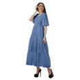thumbnail image 2 of Moomaya Robes d'Été Imprimées à Manches Courtes pour Femmes, Tenue de Fête Décontractée, 2 of 4