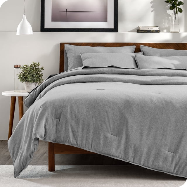 Bare Home Ensemble Literie Chinée 7 Pcs, Grand Lit, Noir Chiné