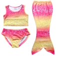 thumbnail image 5 of Kids Girls Mermaid Tail Swimmable Bikini Set Swimwear Swimsuit Swimming Costumes 4-8T, 5 of 5