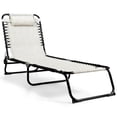 thumbnail image 1 of Patiojoy Chaise Longue de Patio Pliante Réglable pour Bronzage et Camping avec Oreiller Gris, 1 of 5