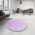 thumbnail image 4 of Ahgly Tapis Rond Lavable en Machine Intérieur Transitionnel Heliotrope Violet, 4 Pieds Rond, 4 of 7