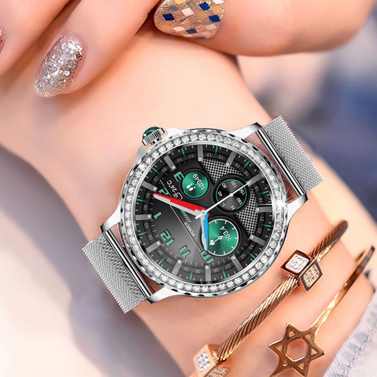 Chmadoxn Smart Watch Women's Watch 1.3 Inch Watch For Android And IOS Phones IP68 Water Fitness Watch Voice Features For Women And Men smart watch