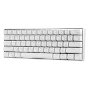 Amdohai RK61 BT&Wired Dual Mode Keyboard Blue Backlight 61 Key Mini Mechanical Keyboard for Phone/Tablet White with Gateron Blue Switches