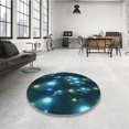 thumbnail image 4 of Ahgly Company Tapis d'Intérieur Lavable à la Machine, Carré, Transitionnel, Vert Sarcelle Profond, Tapis de Zone, 3 Pieds Carré, 4 of 7