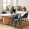 thumbnail image 2 of HOMCOM Dining Chairs Set of 4 Kitchen Chairs with Metal Legs Blue, 2 of 10