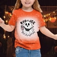 thumbnail image 2 of GDREDA Mignon Halloween T-Shirt à Manches Courtes Imprimé pour Filles Haut Décontracté à Col Rond pour les Festivités d'Automne Rouge Brique,12-13 Ans, 2 of 4