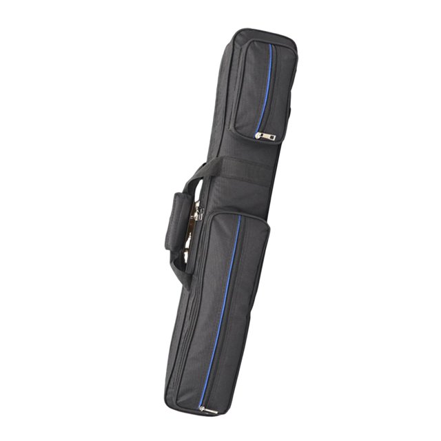 Milaget Portable Bamboo Flute Bag Performance Fashion Zipper Billiards Pool Cue Case Black
