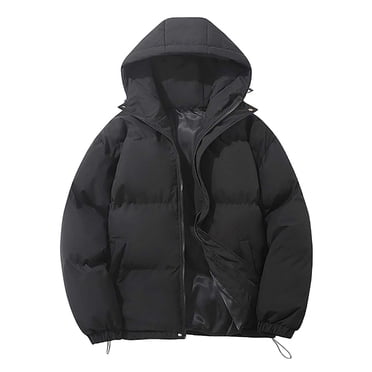 Kcodviy Mens Outdoor Coat Long Lightweight Down Coat Men Sleeve Turn Down Collar Winter Down Coats for Men Pocket Solid Color Down Mens Long Down Coat with Hood Jacket Autumn and Winter Unisex Jacke
