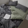 thumbnail image 1 of Washed Cotton Style 4-Piece Bedding Set Full/Queen Size Reversible Comforter Cover with Pillowcases Breathable Soft Bed Set for Dorm Room Home Decor, 1 of 6