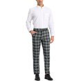 thumbnail image 2 of INSPIRE CHIC Pantalon à Carreaux pour Homme, Léger, Coupe Régulière, devant Plat, 30, Noir, 2 of 7