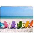 thumbnail image 1 of Beach Gaming Mousepad Summer Beach Colorful Chairs Design NonSlip Rubber Base Perfect for Computer Desk & Laptop Office Bring the Beach Vibes to Your Workspace 9.5x7.9 Inch, 1 of 5