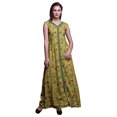 thumbnail image 1 of Bimba Robe de Plage Longue Sans Manches à Fente avant Imprimée de Feuilles Été Printemps pour Femmes - Moyen, 1 of 5