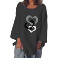 thumbnail image 1 of CEHVOM T-shirt à Manches Longues pour Femme, Col Rond, Imprimé, Ample, Décontracté, Mode, Automne, 1 of 5