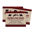 thumbnail image 1 of Inkdotpot 30Gender Neutral Lumberjack Baby Shower Rustic Book Request Cards Bring A Book Instead Of A Card Baby Shower Invitations Inserts Games, 1 of 6