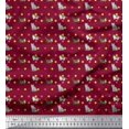 thumbnail image 1 of Soimoi Poly Georgette Fabric Dot & Cat Animal Fabric Prints by Yard 52 Inch Wide, 1 of 5