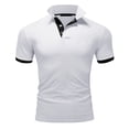 thumbnail image 2 of BOBOGOJP Polos pour Hommes Randonnée Séchage Rapide T-Shirts à Manches Courtes Piqué Polo à Col Jersey (Blanc,8TG), 2 of 4