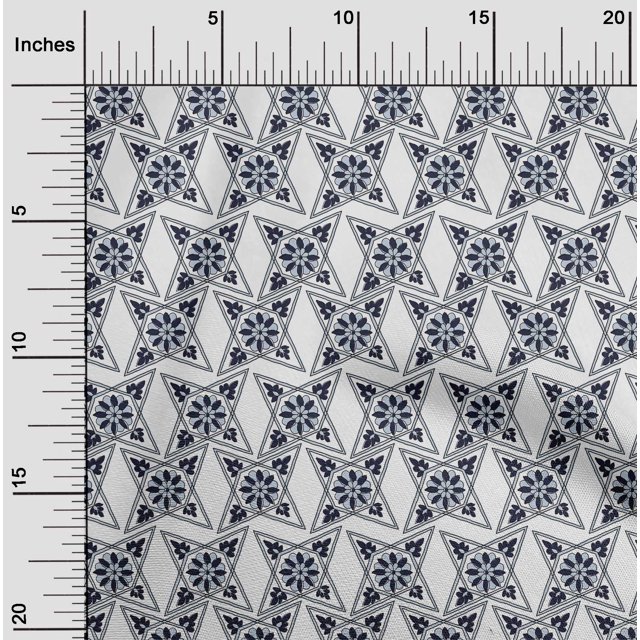 oneOone Viscose Jersey Fabric Floral Block Printed Fabric 1 Yard 60 Inch Wide