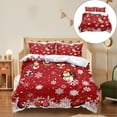thumbnail image 1 of Outdoor Christmas Decorations Four-Piece Set Christmas Bedding Set Santa And Pattern Duvet Cover With Pillowcase Set Size Christmas Print Duvet Cover Set four pieces beddings, 1 of 9