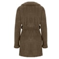 thumbnail image 2 of Peignoir Court Duveteux pour Femmes, Peignoir de Bain Ceinturé en Molleton Doux avec Poches, Automne Hiver, Chaud, Robe de Nuit Spa, Café m, 2 of 5