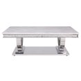 thumbnail image 2 of Acme Furniture Zander Coffee Table, White Printed Faux Marble & Mirrored Silver Finish, 2 of 2