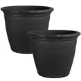 thumbnail image 1 of Sunnydaze Weather-Resistant Double-Walled Anjelica Outdoor Flower Pot Planter - 24" - Matte Black Finish, 1 of 10