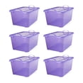 thumbnail image 2 of Life Story Bac de Rangement Empilable de 55 Qt, Contenant à Couvercle Léger, Violet, Lot de 6, 2 of 9