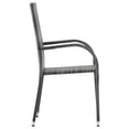 thumbnail image 3 of vidaXL Chaises d'Extérieur Empilables 2 Pcs Gris en Rotin Synthétique, 3 of 5