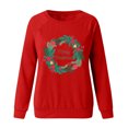 thumbnail image 4 of Chandail en Molleton de Noël pour Femmes à Col Rond, Mode Décontractée, Manches Longues, Imprimé de Noël, Hauts, Blouses, Chandails à Capuchon Mignons en Liquidation, 4 of 4