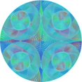 thumbnail image 1 of Ahgly Company Tapis d'Intérieur Ronds Transitionnels Lavables à la Machine Bleu Ivy Blue, 4 Pieds Rond, 1 of 7