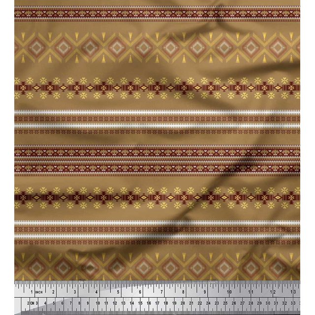 Soimoi Georgette Viscose Fabric Aztec Southwestern Print Fabric by Yard 42 Inch Wide
