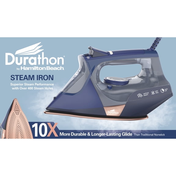 Fer à vapeur DurathonMD Hamilton Beach avec cordon rétractable, 1500 W, semelle antiadhésive