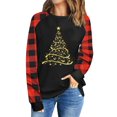thumbnail image 1 of Womens Long Sleeve Shirts Crew Neck Pullover Sweatshirt Pattern Raglan Casual Tunic Tops Christmas Print Shirt, 1 of 5
