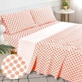 thumbnail image 2 of EnvioHome Draps de Lit 100 % Coton, 4 Pcs - Percale de Coton Fraîche et Nette pour Lit Grand - Mandalas Corail, 2 of 8
