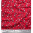 thumbnail image 1 of Soimoi Poly Georgette Fabric Leaves & Floral Block Print Fabric by Yard 52 Inch Wide, 1 of 3