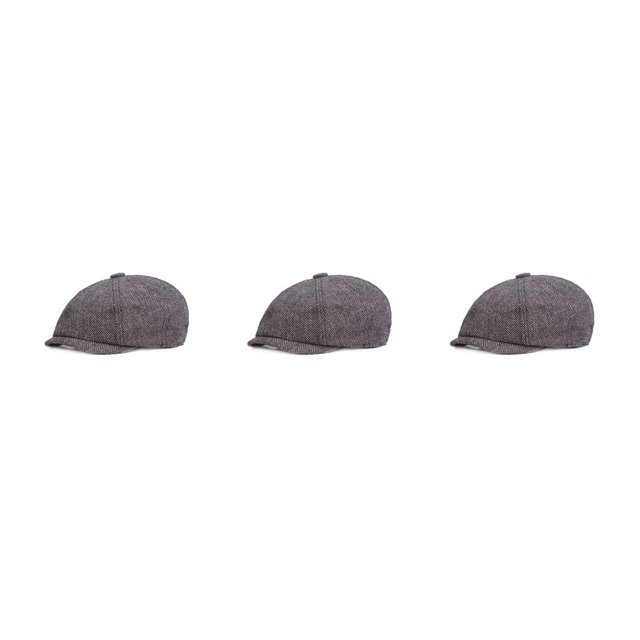 QualitChoice Man Flat Cap Portable Reusable Adjustable Breathable Gentleman Hat Berets Light Grey 3Set