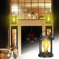 thumbnail image 2 of Solar Powered Courtyard Light Outdoor 28LED Flame Lantern Hollow Out Light Waterproof Wall Light Floor Mounted Projection, 2 of 8