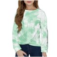 thumbnail image 1 of Posijego Chandail en Molleton pour Petite Fille, Col Rond, Manches Longues, Torsade devant, Crop Top Athlétique, 1 of 7