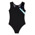 thumbnail image 4 of LiiYii Shiny Gymnastic Leotards For Girls Modern Ballet Dance Performance One Piece Outfit Cyan 10, 4 of 5