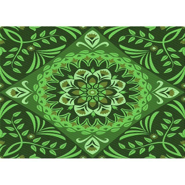 Ahgly Company Machine Washable Indoor Rectangle Transitional Deep Emerald Green Area Rugs, 8' x 12'