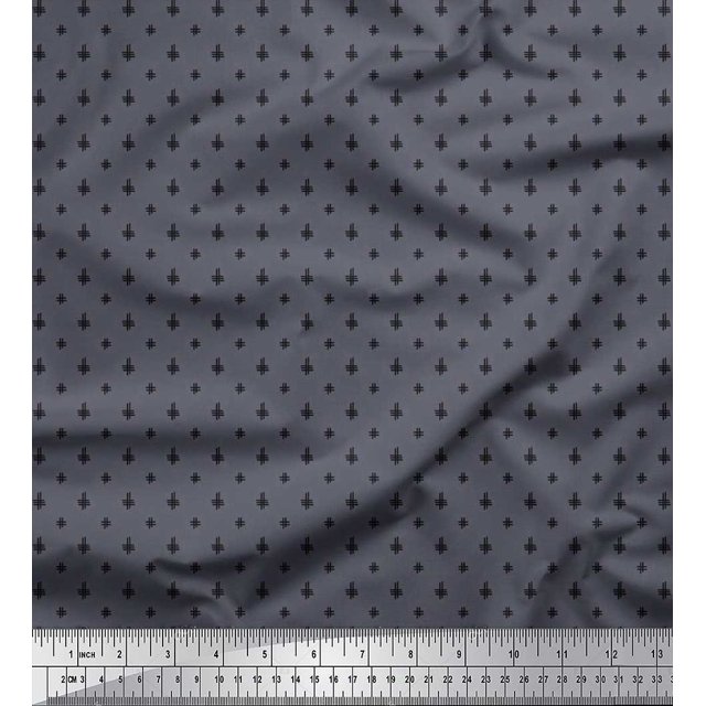 Soimoi Cotton Poplin Fabric Hash Sign Geometric Print Fabric by The Yard 42 Inch Wide