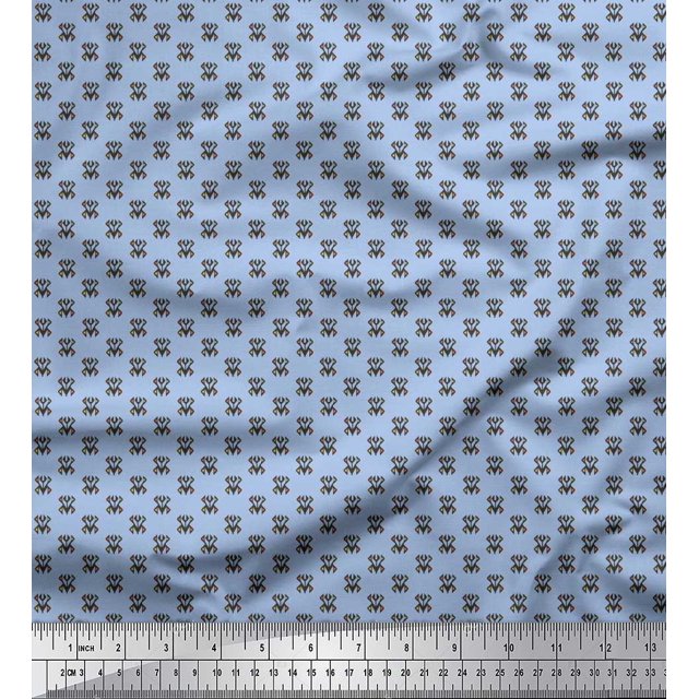 Soimoi Cotton Voile Fabric Geometric Small Decor Fabric Printed Yard 42 Inch Wide
