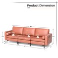 thumbnail image 4 of Costway Modular 3-Seat Sofa Couch with  Socket USB Ports & Side Storage Pocket Coral Pink, 4 of 10