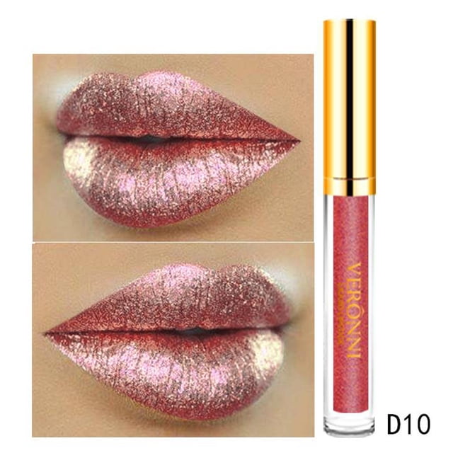 DPTALR 10 Couleurs Rouge à Lèvres Pailleté pour Femmes Flip Pull Flip Mat Perle Brillant à Lèvres 6 ml