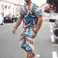thumbnail image 1 of cllios Men's Short Sets 4th of July Short Sleeve Tshirts and Drawstring Shorts Matching Suits Independence Day Stars and Stripes Graphic Muscle Tracksuits Sets with Pockets, 1 of 5