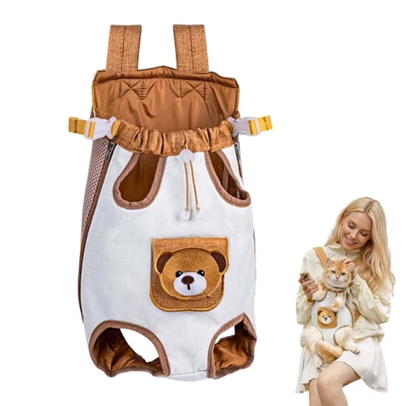 Cute Bear Pet Backpack Carrier Breathable Mesh Puppy Travel Bag for Small Dogs Cats Outdoor Daily Walking Hiking Pet Supplies