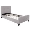 thumbnail image 1 of Tribeca Twin Size Tufted Upholstered Platform Bed in Light Gray Fabric, 1 of 6