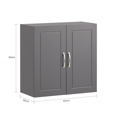 thumbnail image 3 of SoBuy FRG231-DG,Wall Storage Cabinet Unit with Double Doors,Kitchen Bathroom Wall Cabinet,Garage or Laundry Room Grey, 3 of 6