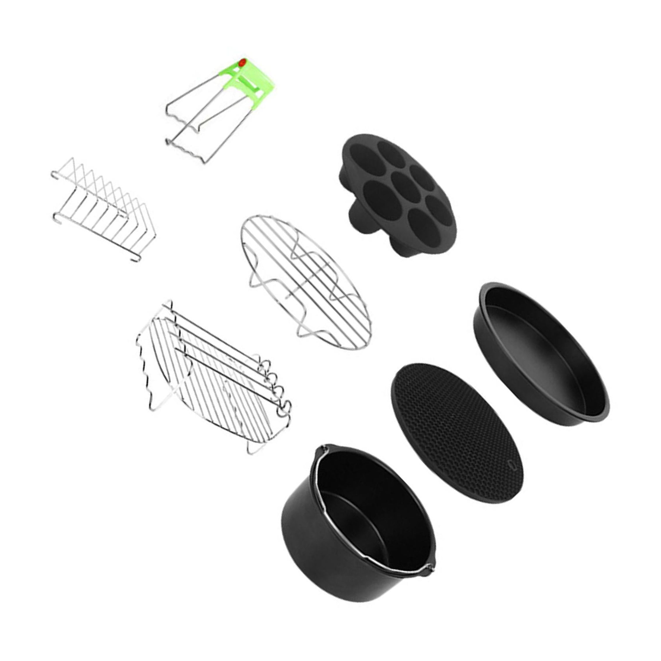 Wweixi 8Pcs Non-Stick Air Fryer Accessories Set Cups 7-Hole Muffin for 3.5-6Qt Home