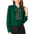 thumbnail image 1 of INSPIRE CHIC Blouse Chemise à Manches Longues de Travail pour Femmes à Col Noué Boutonnée, 1 of 4